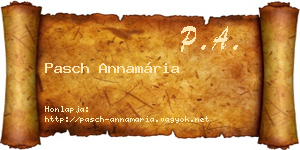Pasch Annamária névjegykártya